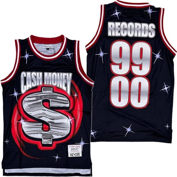 Cash Money Records Men's Hip Hop Headgear Classics Embroidered Basketball Jersey - Picture 1 of 5